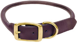 Rolled Latigo Leather Dog Collars